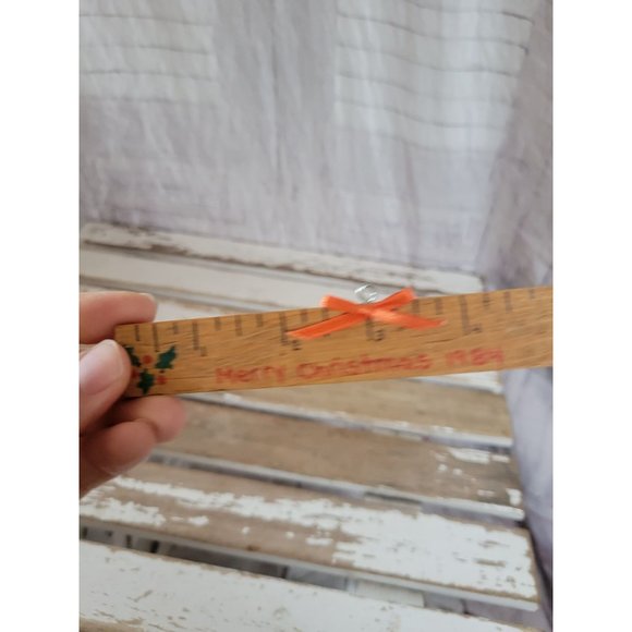 Vintage ruler measurement teacher ornament vintage Xmas holiday tree - Picture 2 of 5